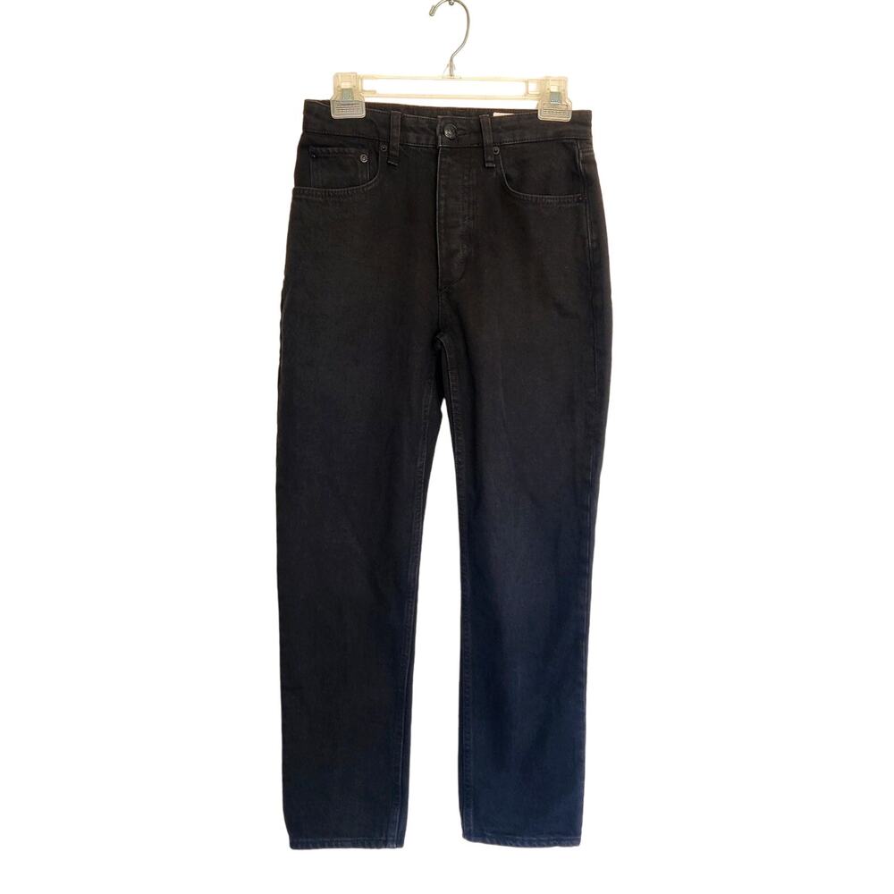 NWT Rag & Bone Nina High-Rise Ankle Cigarette Jeans Black Size 26 Button Fly
